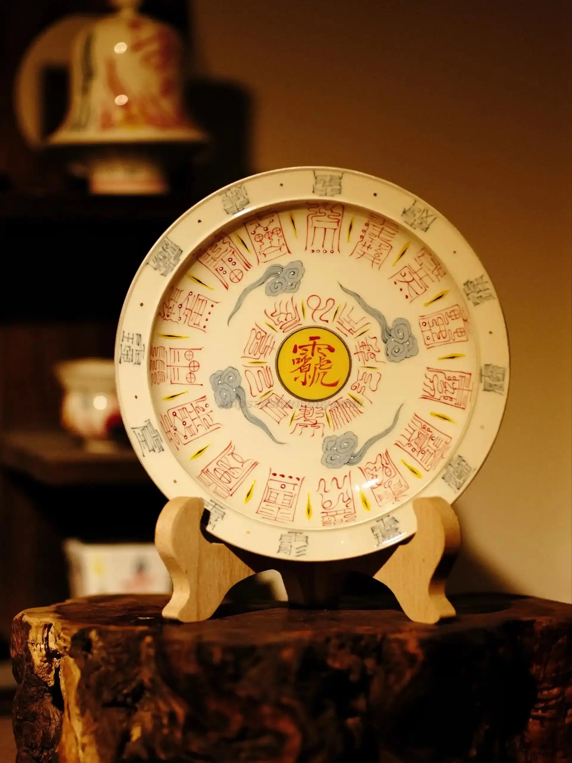 Twelve Thunder Gates Octagonal Tray — Steady, Still