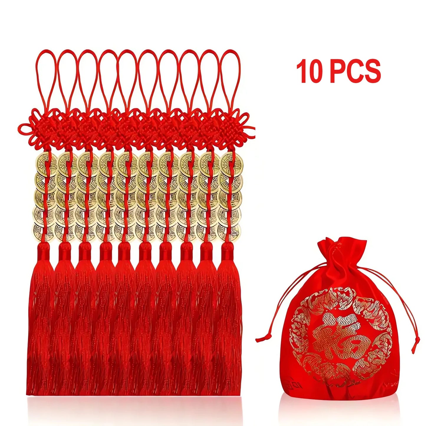 Five Emperors' Coins (wudiqian) Tassel Chinese Knot