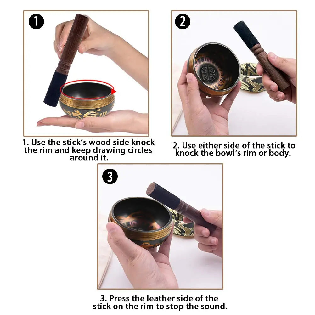Lotus style singing bowl set unique gift helps with meditation yoga relaxation chakra healing prayer and mindfulness
