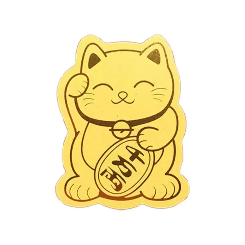 1PC Gold Foil Lucky Cat Mobile Phone Decoration Stickers Lucky Cats DIY Decoration Self-adhesive Patch New Year Sticker