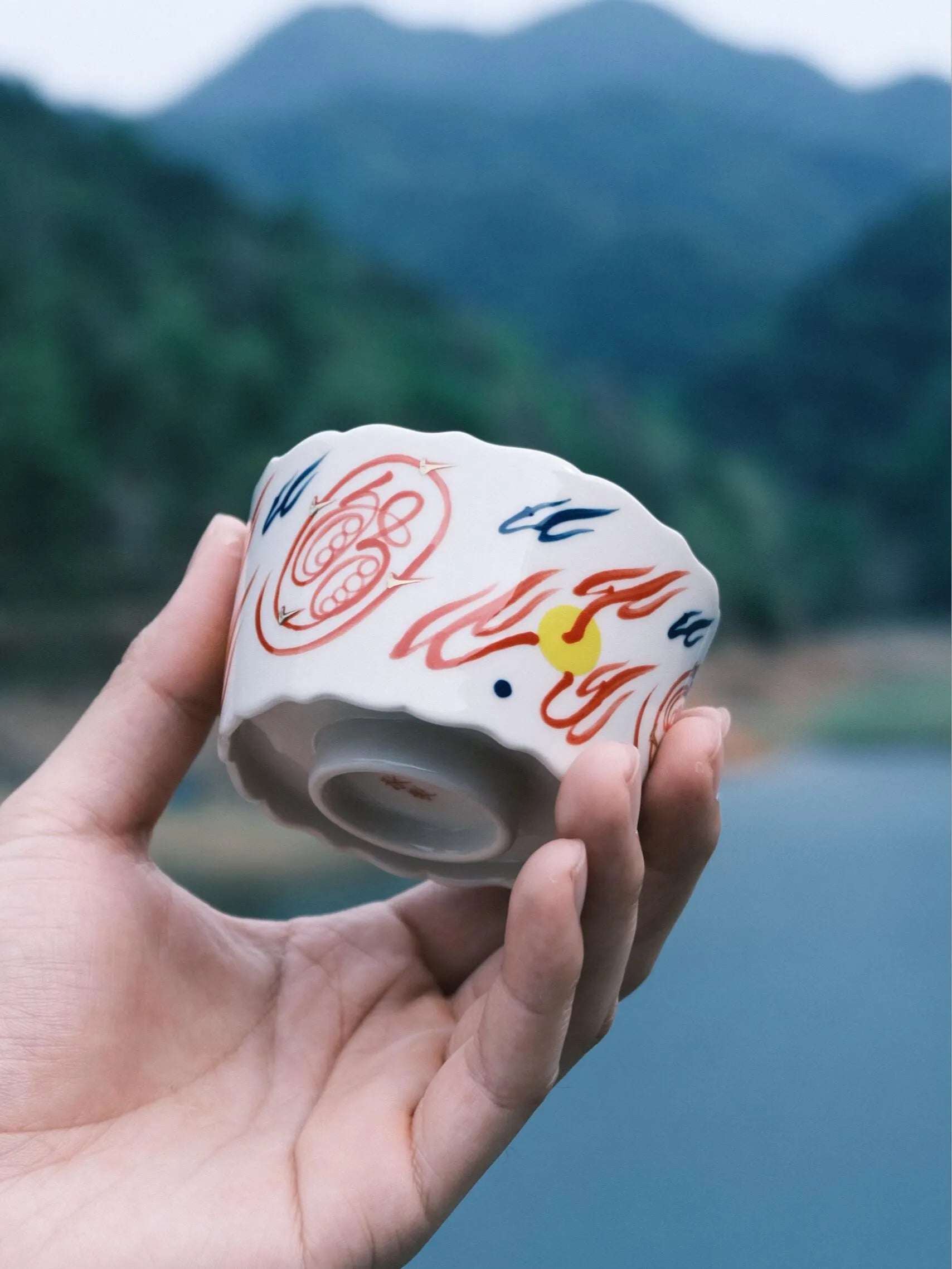 Lotus Rim Golden Light Talisman Tea Cup — Protection & Peace in Every Sip