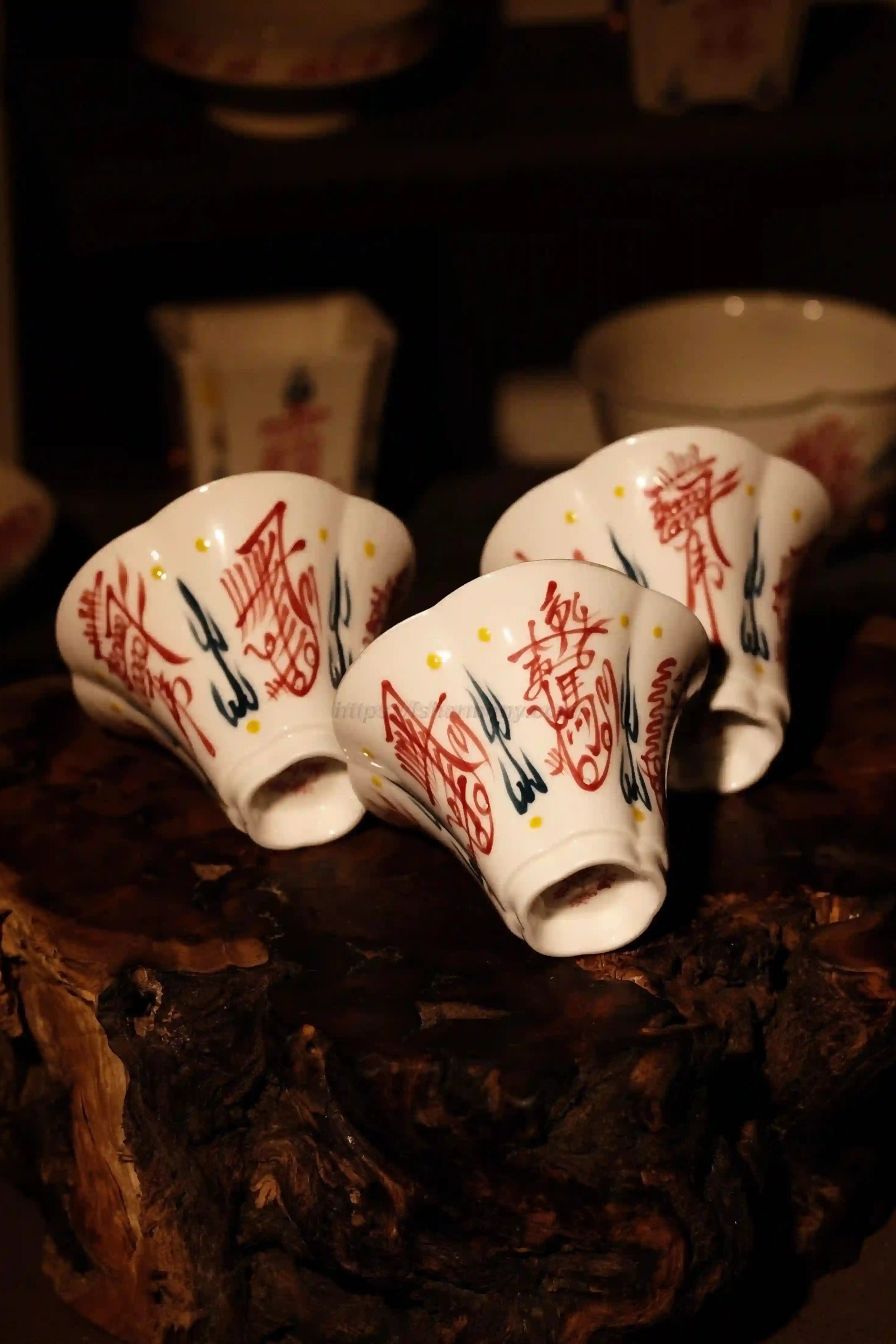 Five Fortunes Floral‑Rim Tea Cup