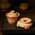 SanCai Ruyi Gaiwan – Alchemy Furnace Design, Red Agate Inlay