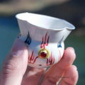 Water Gourd Flower Mouth Cup – 2-in-1 Tea Cup & Rinser, Bagua