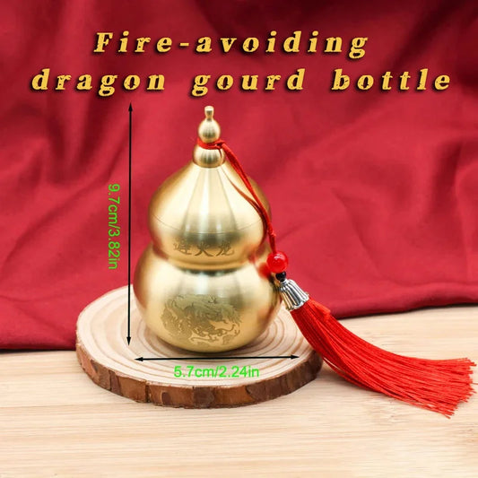 Fire Dragon， Fire avoidance in the kitchen Feng Shui Chinese Brass Wu Lou Gourd