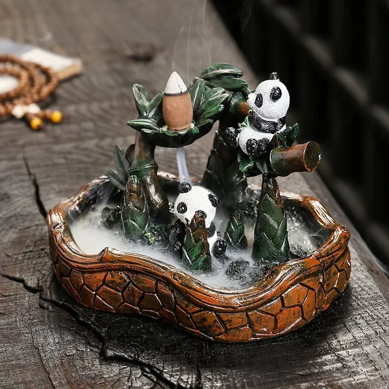 Resin Panda  Backflow Incense Burner Incense Censer (Without Incense)