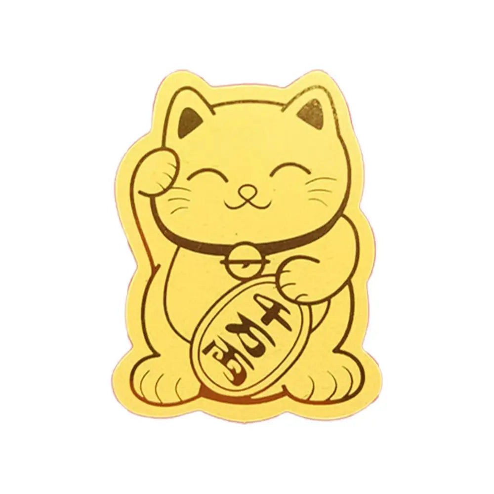 1PC Gold Foil Lucky Cat Mobile Phone Decoration Stickers Lucky Cats DIY Decoration Self-adhesive Patch New Year Sticker