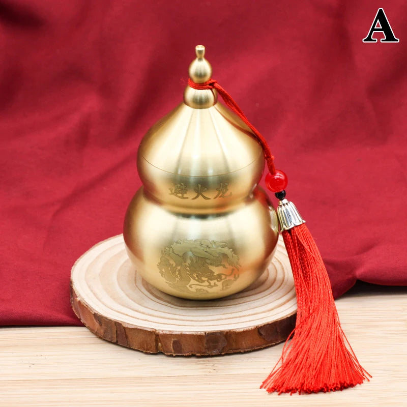Fire Dragon， Fire avoidance in the kitchen Feng Shui Chinese Brass Wu Lou Gourd