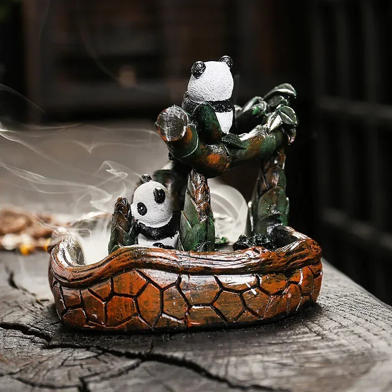 Resin Panda  Backflow Incense Burner Incense Censer (Without Incense)
