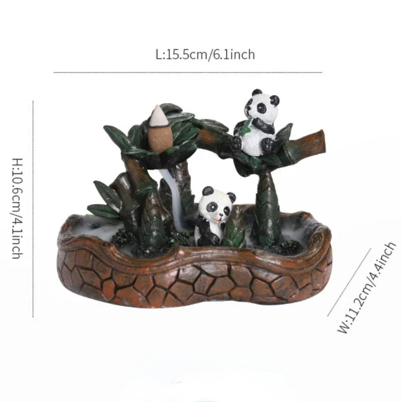 Resin Panda  Backflow Incense Burner Incense Censer (Without Incense)