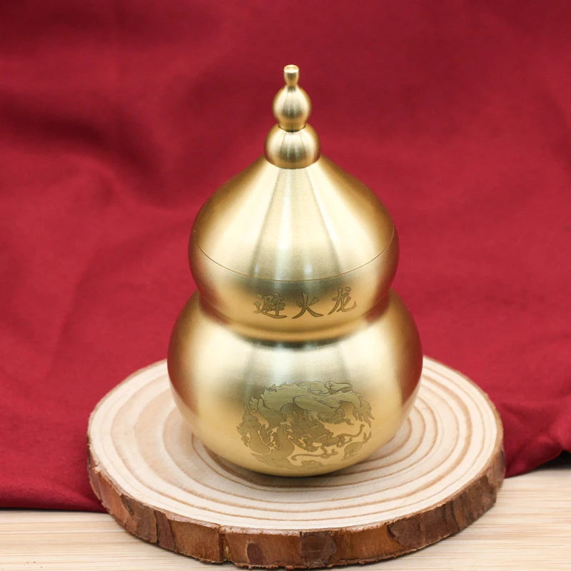 Fire Dragon， Fire avoidance in the kitchen Feng Shui Chinese Brass Wu Lou Gourd