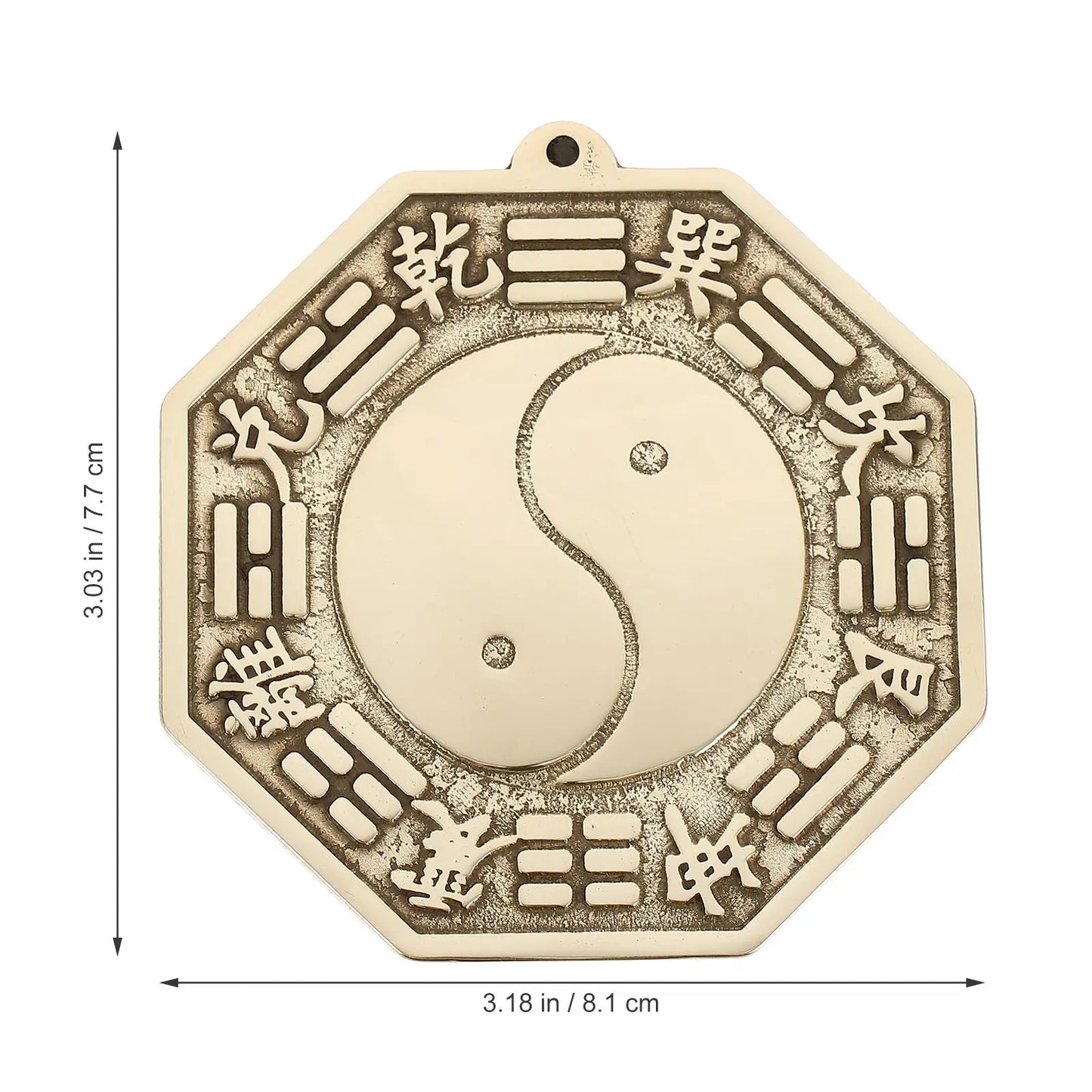Feng Shui Tai-Chi Mirror Ornament Chinese Bagua Mirror Exorcise Evil Brass Tai-Chi Mirror Wall-Mounted Chinese Gossip Mirror