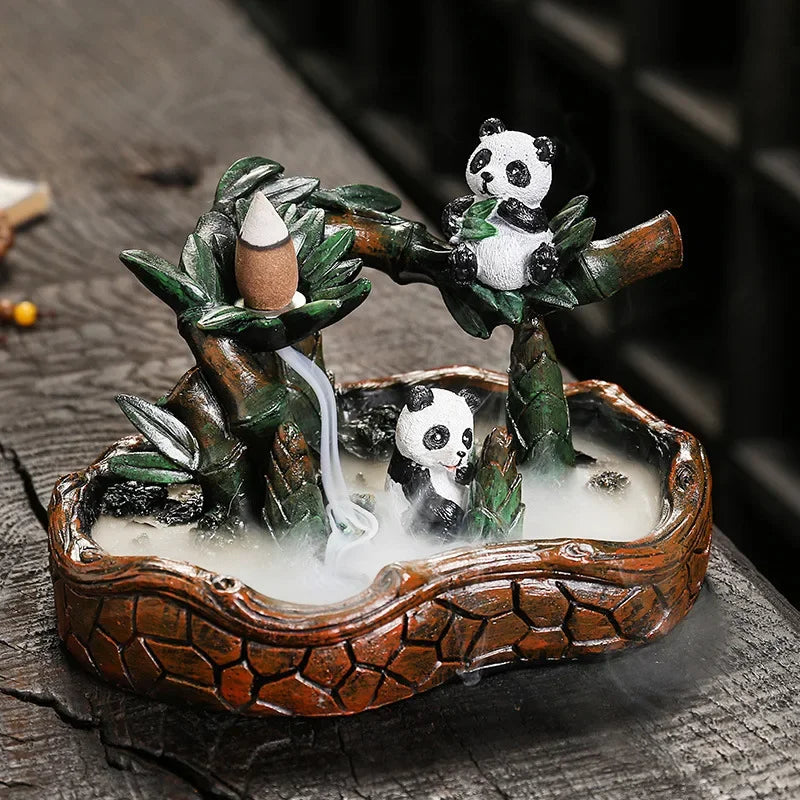 Resin Panda  Backflow Incense Burner Incense Censer (Without Incense)