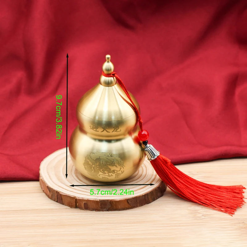 Fire Dragon， Fire avoidance in the kitchen Feng Shui Chinese Brass Wu Lou Gourd