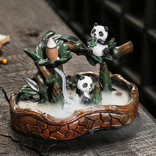 Resin Panda  Backflow Incense Burner Incense Censer (Without Incense)