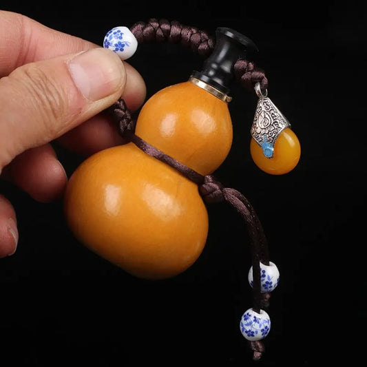 Chinese style wooden gourd hanging ornaments retro natural mini gourd