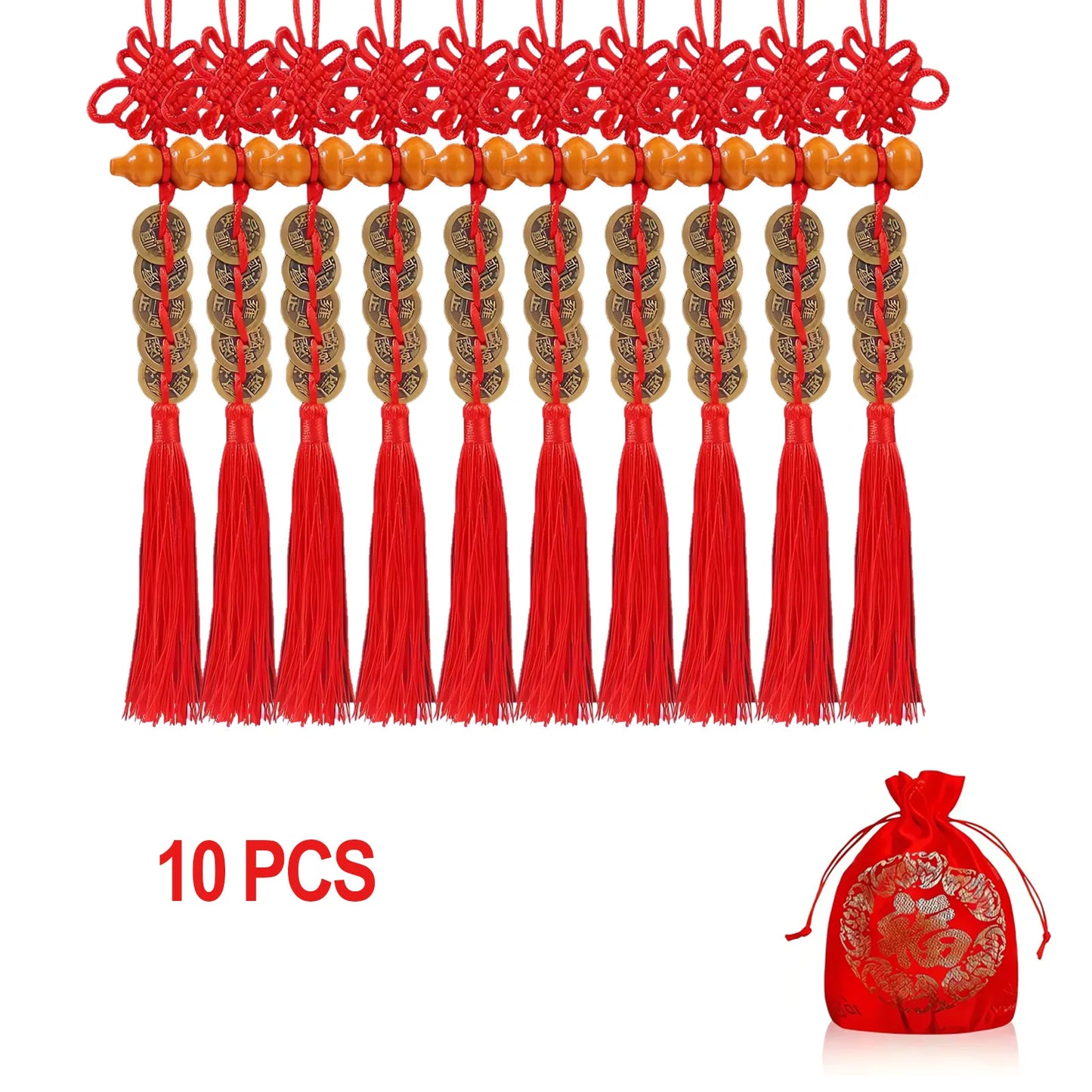 Five Emperors' Coins (wudiqian) Tassel Chinese Knot