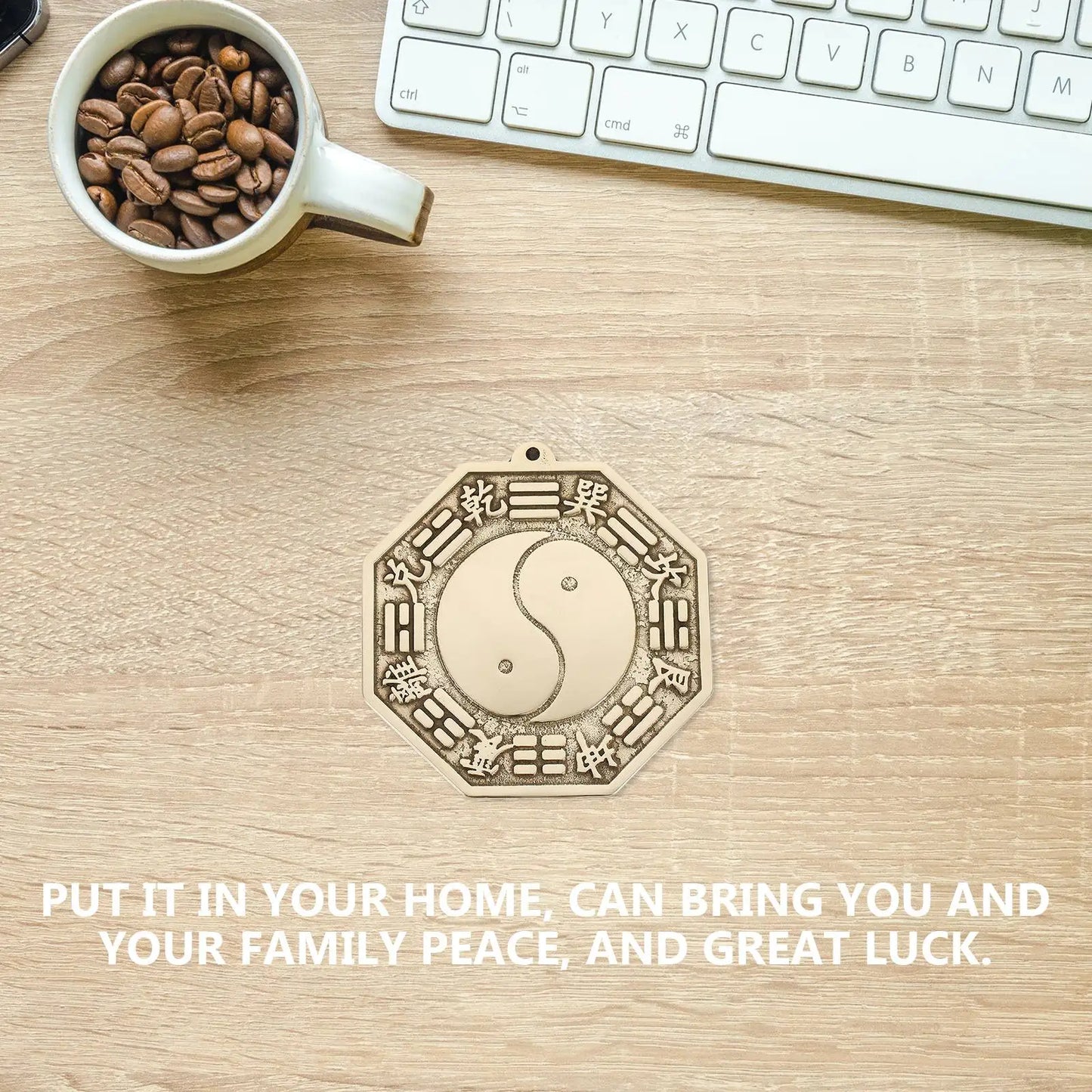 Feng Shui Tai-Chi Mirror Ornament Chinese Bagua Mirror Exorcise Evil Brass Tai-Chi Mirror Wall-Mounted Chinese Gossip Mirror