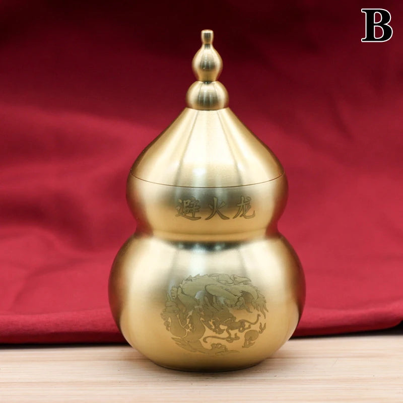 Fire Dragon， Fire avoidance in the kitchen Feng Shui Chinese Brass Wu Lou Gourd