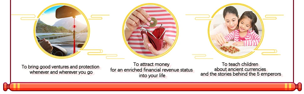 30 pieces of Chinese Feng Shui ancient traditional coins with red string