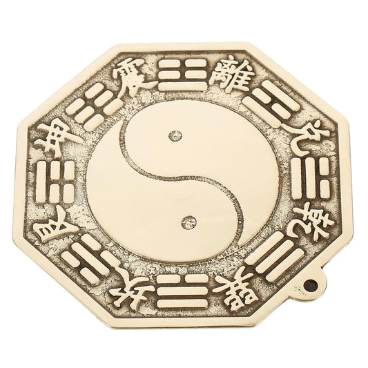 Feng Shui Tai-Chi Mirror Ornament Chinese Bagua Mirror Exorcise Evil Brass Tai-Chi Mirror Wall-Mounted Chinese Gossip Mirror