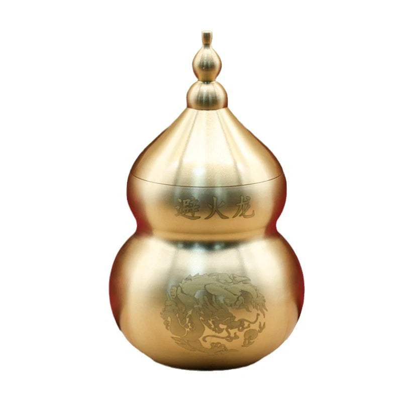 Fire Dragon， Fire avoidance in the kitchen Feng Shui Chinese Brass Wu Lou Gourd
