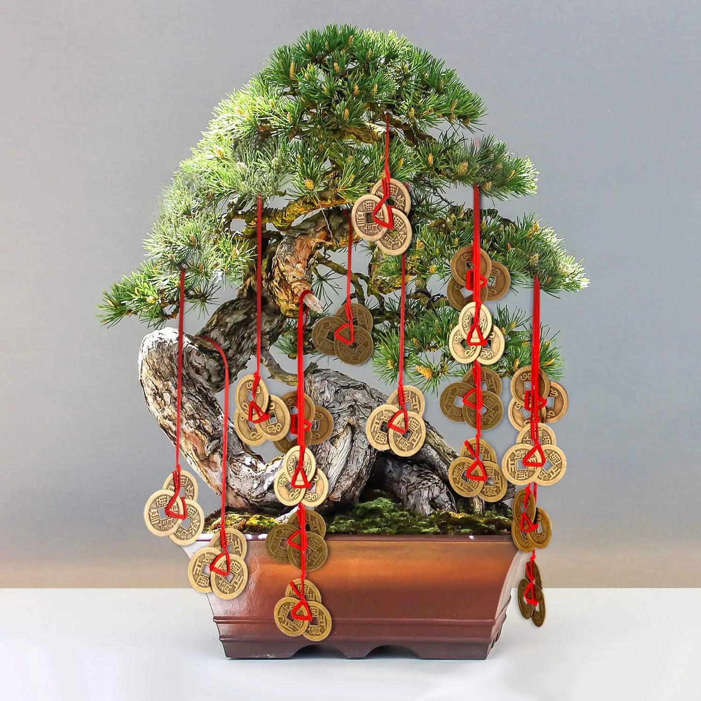 30 pieces of Chinese Feng Shui ancient traditional coins with red string