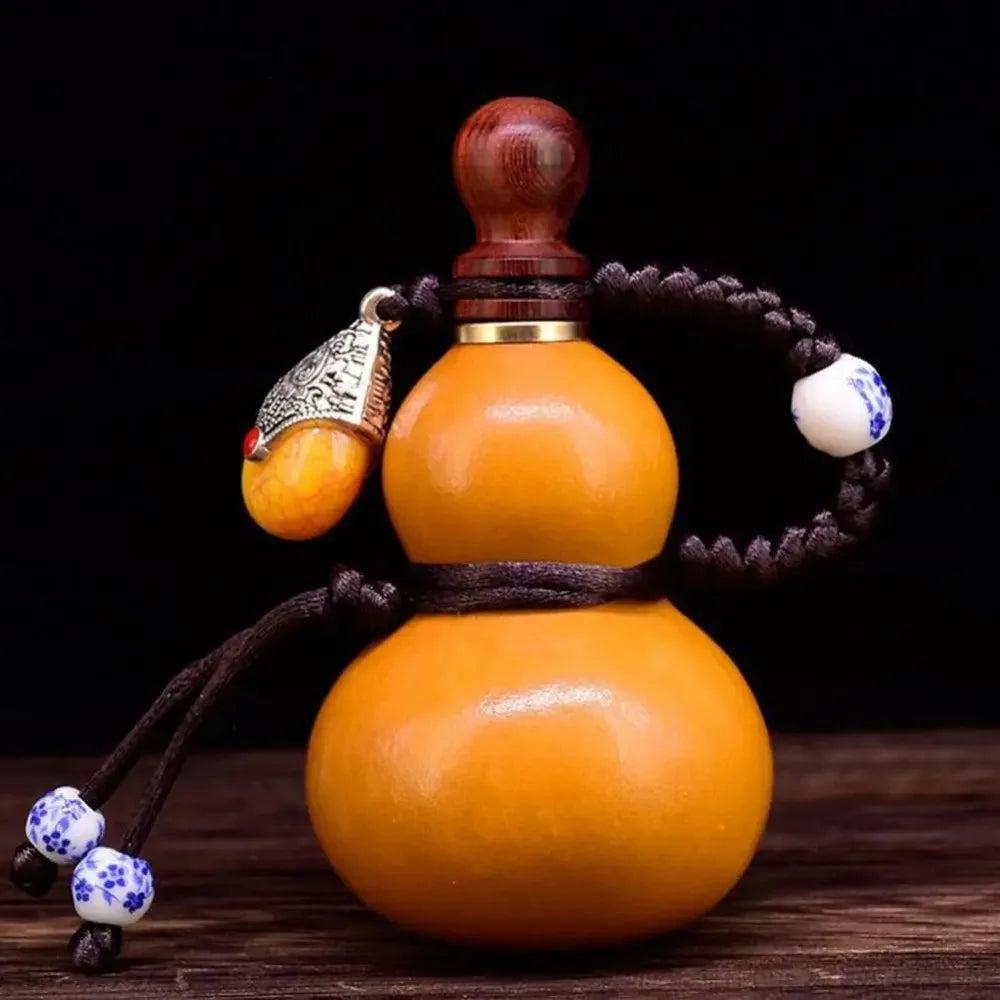 Chinese style wooden gourd hanging ornaments retro natural mini gourd